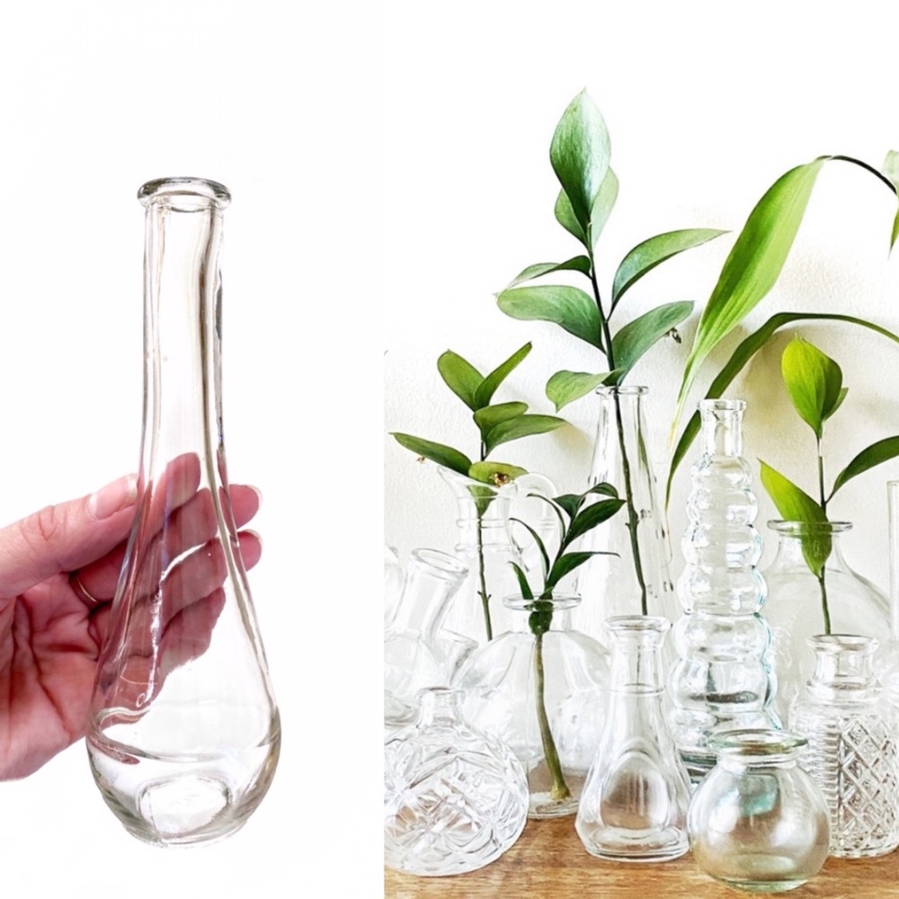 Teardrop Plant Propagation Bud Vase Clear Glass Small Flower Vase Boho - Picture 5 of 5